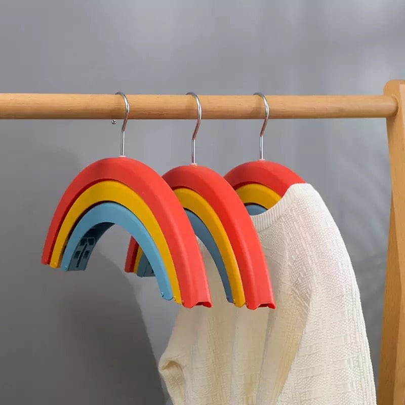 Three Layer Rotatable Hanger, Creative Rainbow Shaped Hanger With Windproof Clip, Multifunctional Three Layer Bed Sheet Drying Racks Three Layer Rotatable Hanger, Creative Rainbow Shaped Hanger With Windproof Clip, Multifunctional Three Layer Bed Sheet Drying Racks